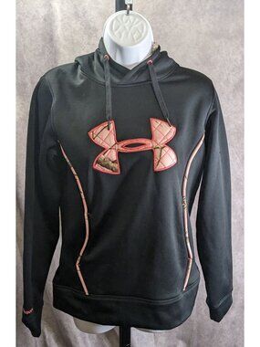 Under Armour Storm Womens Black Hoodie Pink Camo Logo Size Small